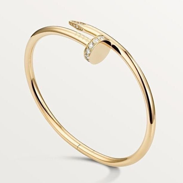 Nail-Inspired Gold Diamond Bracelet