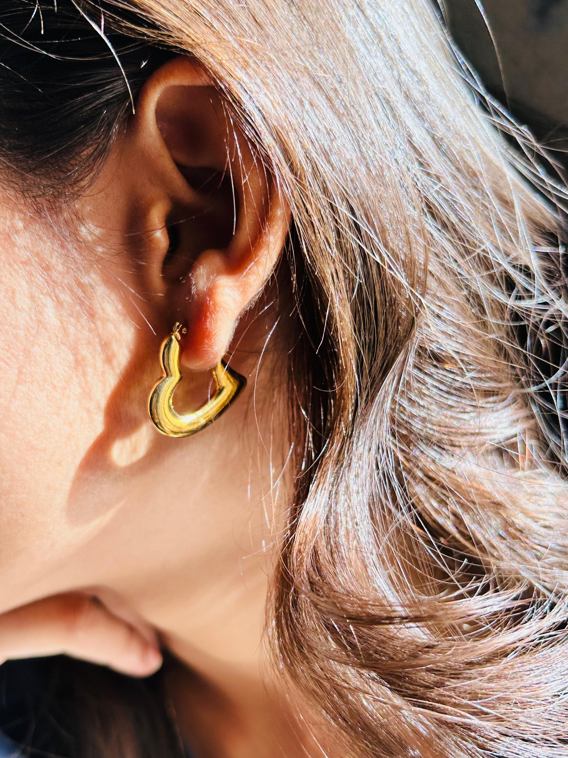 Bold heart hoop earrings