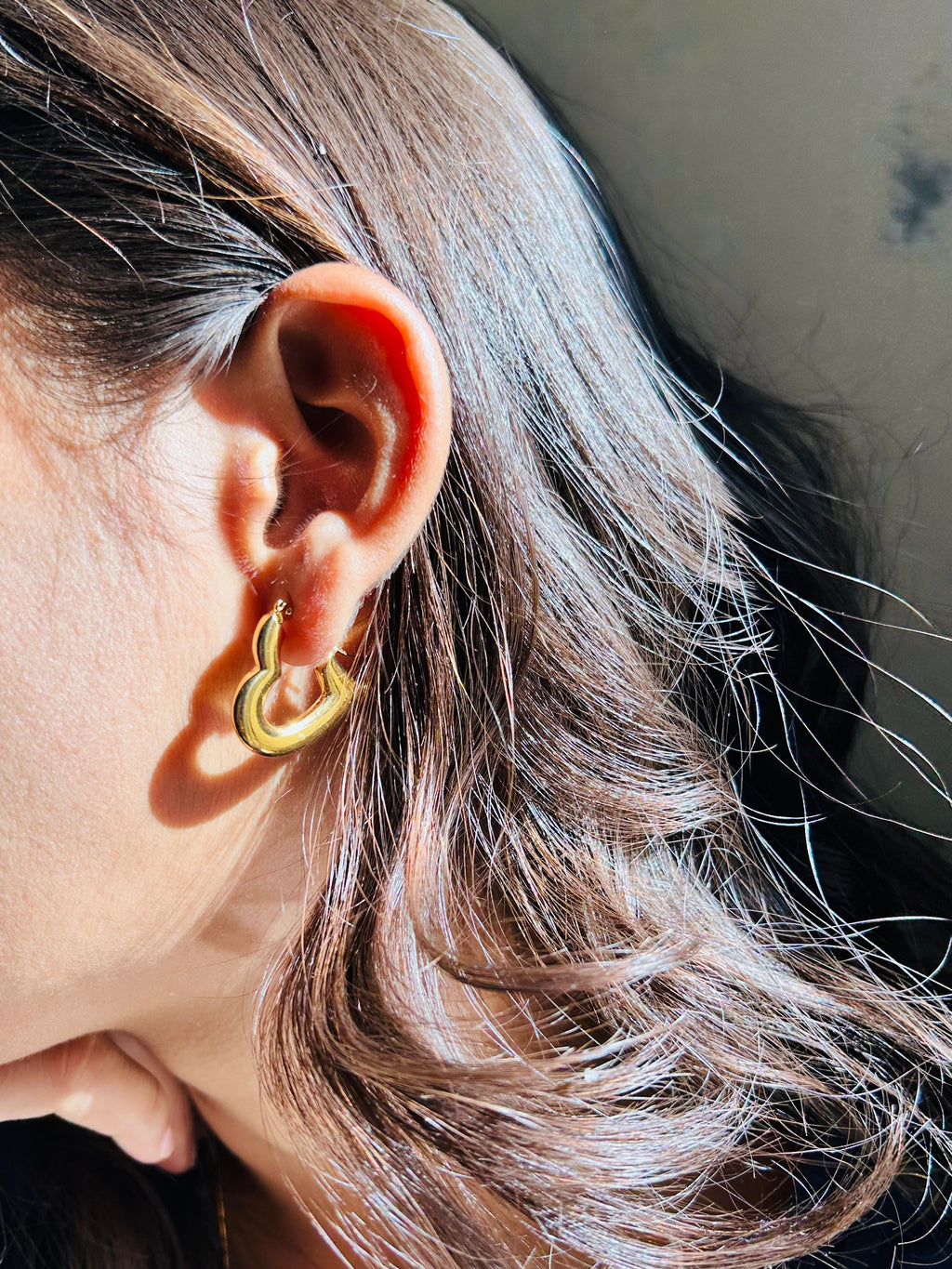 Bold heart hoop earrings