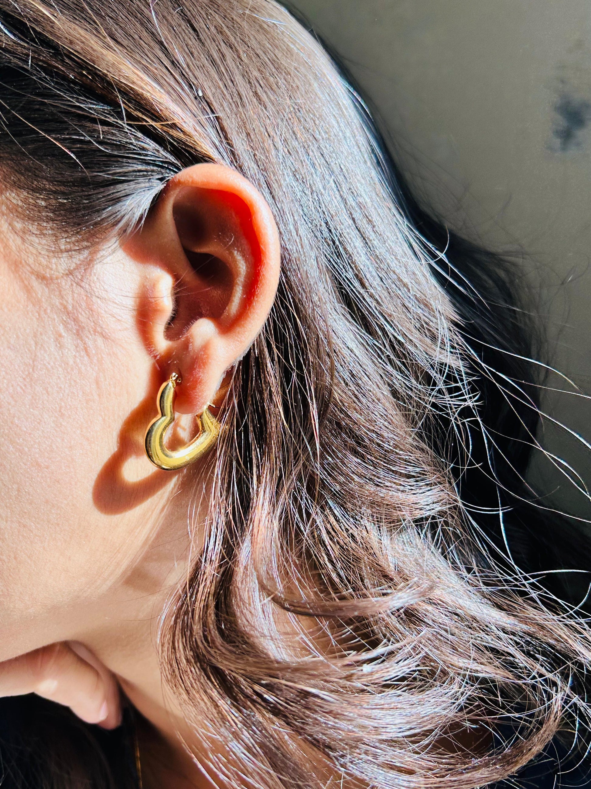 Bold heart hoop earrings