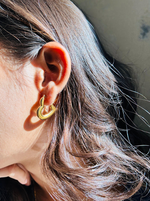 Bold heart hoop earrings